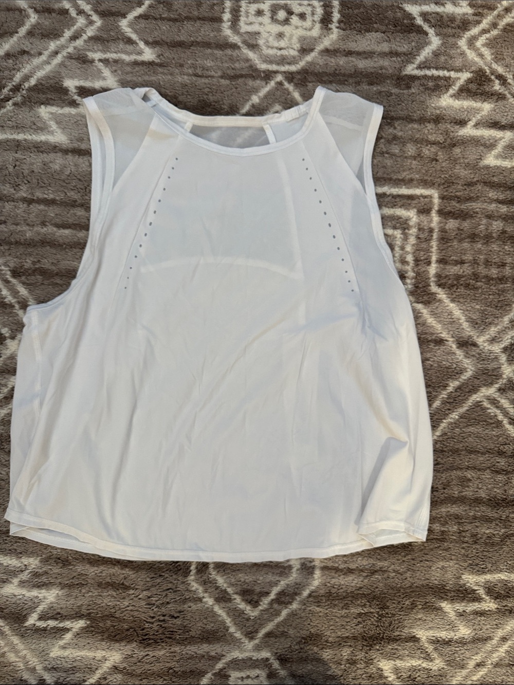 lululemon athletica White Sleeveless Mesh-Panel Tank